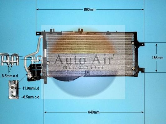 AUTO AIR 16-1244 Air Conditioning Condenser A/C Air Con Replacement For Vauxhall