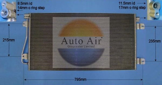 AUTO AIR 16-1370 Air Conditioning Condenser Fits Nissan Renault Vauxhall