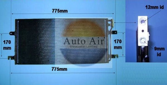 AUTO AIR 16-8555 Air Conditioning Condenser A/C Air Con Replacement Fits VW