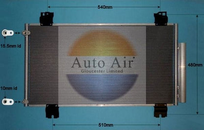 Auto Air 16-1384 A/C Air Con Condenser Air Conditioning Fits Honda Accord