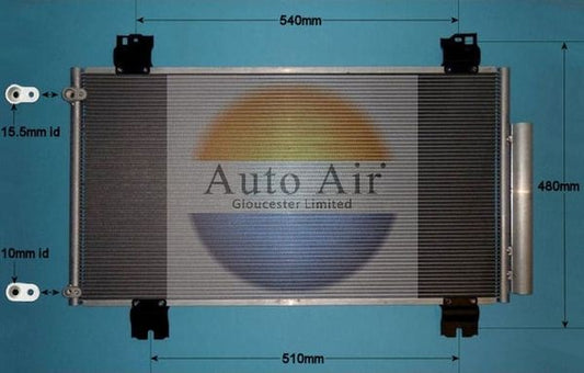 Auto Air 16-1384 A/C Air Con Condenser Air Conditioning Fits Honda Accord