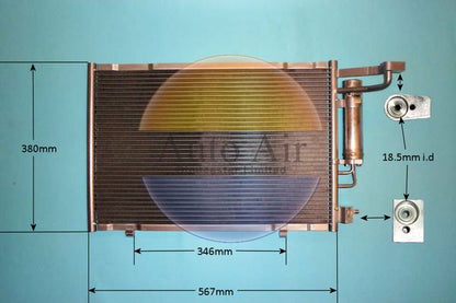 Auto Air 16-9581 A/C Condenser Air Conditioning Fits Ford B-Max Fiesta Ka+