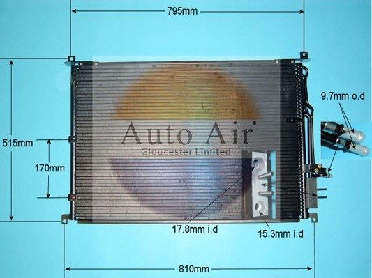 Auto Air 16-9798 Air Con Conditioning Condenser A/C R134A R1234YF Fits Audi A8