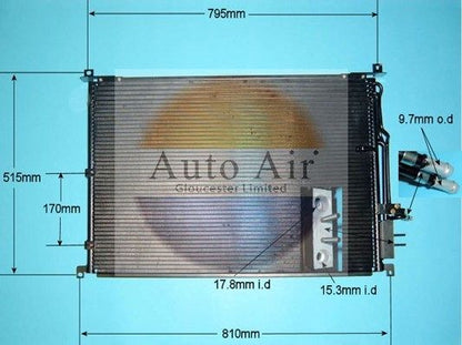 Auto Air 16-9798 Air Con Conditioning Condenser A/C R134A R1234YF Fits Audi A8