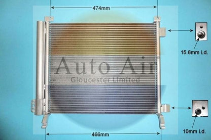 Auto Air 16-9991 A/C Air Con Condenser Air Conditioning Fits Nissan Micra