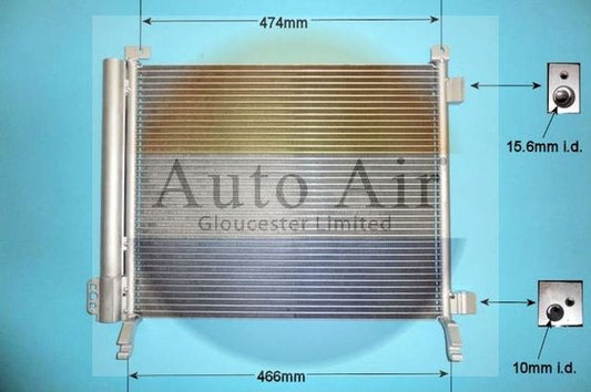 Auto Air 16-9991 A/C Air Con Condenser Air Conditioning Fits Nissan Micra