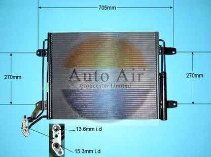 Auto Air 16-9938 A/C Air Con Condenser Air Conditioning With Dryer For VW Tiguan