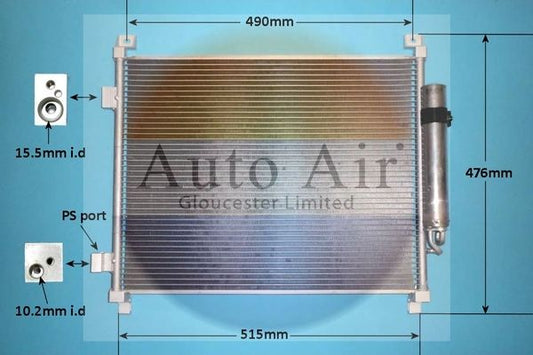 Auto Air 16-6238 A/C Air Con Condenser Air Conditioning Fits Nissan Note