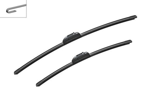 2 x BOSCH AEROTWIN AR608S Flat Wiper Blades (Pair) 600/475mm Length Fits Jaguar