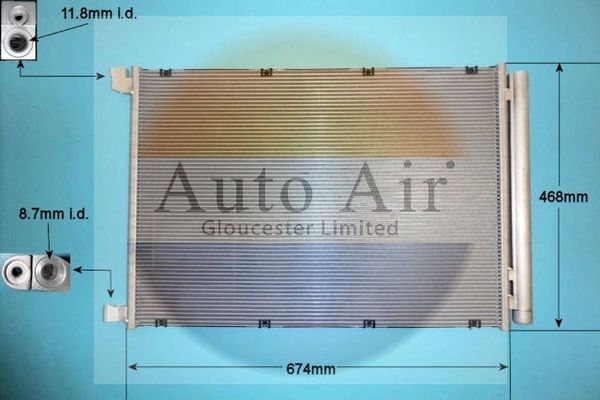 Auto Air 16-9990 A/C Air Con Condenser Air Conditioning Fits Mercedes-Benz
