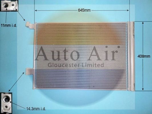 AUTO AIR 16-1449 Air Condenser A/C Air Conditioning Fits Jaguar Land Rover