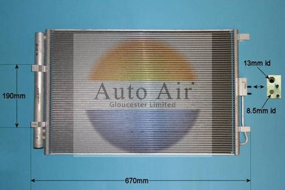 AUTO AIR 16-1429 Air Conditioning Condenser A/C Air Con Replacement For Kia Soul