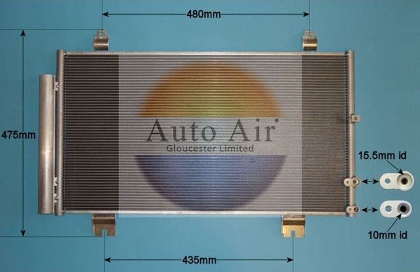 Auto Air 16-9667 A/C Air Con Condenser Air Conditioning Fits Hyundai iLoad i800