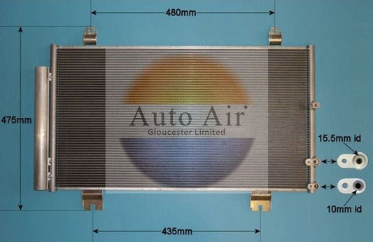 Auto Air 16-9667 A/C Air Con Condenser Air Conditioning Fits Hyundai iLoad i800