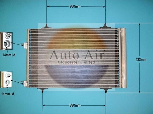 AUTO AIR 16-9944 Air Conditioning Condenser Fits Peugeot 508 508 SW 5008