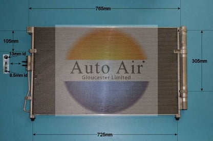 AUTO AIR 16-9962 Air Conditioning Condenser Air Con Replacement Fits Kia Sedona