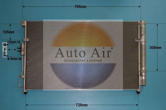 AUTO AIR 16-9962 Air Conditioning Condenser Air Con Replacement Fits Kia Sedona