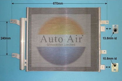 AUTO AIR 16-1414 Air Conditioning Condenser A/C Fits Jaguar F-Type XF XJ XK