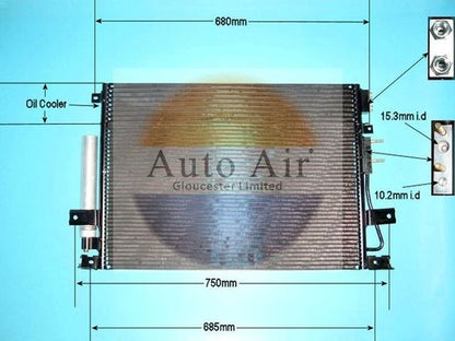 AUTO AIR 16-9644 Air Conditioning Condenser A/C Air Con Fits Chrysler 300C