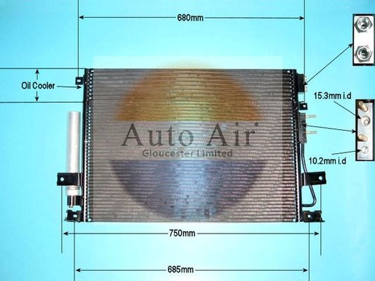 AUTO AIR 16-9644 Air Conditioning Condenser A/C Air Con Fits Chrysler 300C