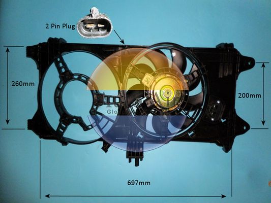 AUTO AIR 05-1371 Radiator Fan Electric Motor Centre Cooling Fits Fiat Doblo
