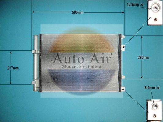 AUTO AIR 16-1062 Air Conditioning Condenser Fits Hyundai Accent i20 Kia Rio