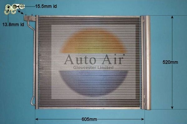 AUTO AIR 16-5263 Air Conditioning Condenser Air Con Replacement Fits BMW X5 X6
