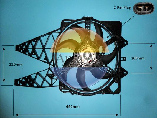 AUTO AIR 05-1372 Radiator Fan Electric Motor Centre Fits Fiat Doblo Ducato
