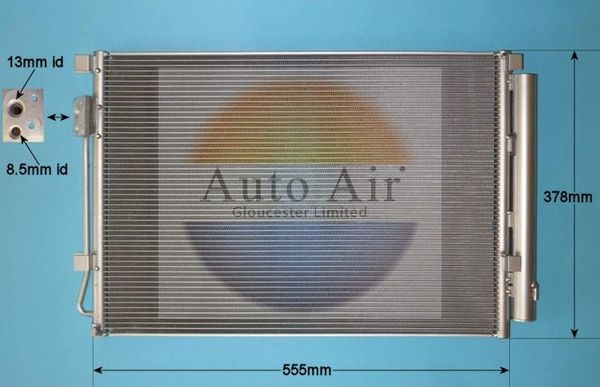 AUTO AIR 16-6667 Air Conditioning Condenser A/C Fits Hyundai Accent Kia Rio