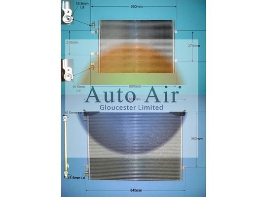 AUTO AIR 16-1348 Air Conditioning Condenser Fits Nissan Renault Vauxhall