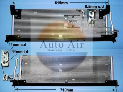 AUTO AIR 16-1242 Air Conditioning Condenser Fits Vauxhall Combo Corsa Corsavan