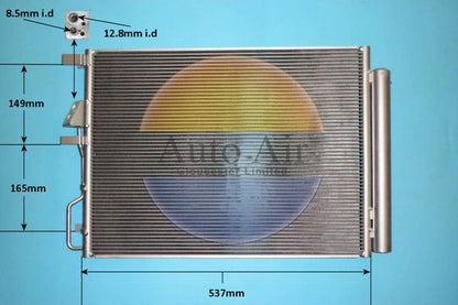 AUTO AIR 16-0072 Air Conditioning Condenser Fits Hyundai Tucson Kia Sportage