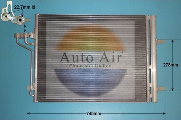 AUTO AIR 16-1412 Air Conditioning Condenser A/C Air Con Replacement Fits Ford