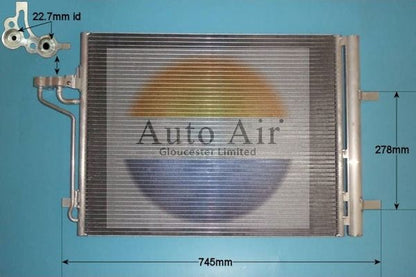 AUTO AIR 16-1412 Air Conditioning Condenser A/C Air Con Replacement Fits Ford