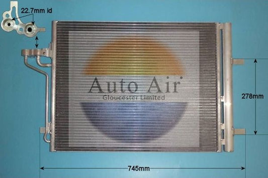 AUTO AIR 16-1412 Air Conditioning Condenser A/C Air Con Replacement Fits Ford