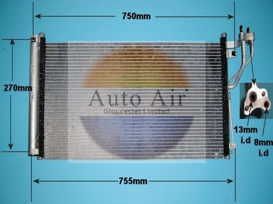 AUTO AIR 16-1078 Air Conditioning Condenser A/C Air Con Fits Hyundai Kia
