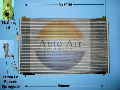 AUTO AIR 16-1246 Air Conditioning Condenser A/C Air Con Fits Peugeot 406