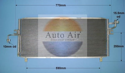AUTO AIR 16-9121 Air Conditioning Condenser A/C Air Con Fits Nissan Primera