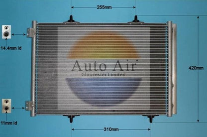 AUTO AIR 16-1339 Air Conditioning Condenser Fits Citroen DS Peugeot Vauxhall