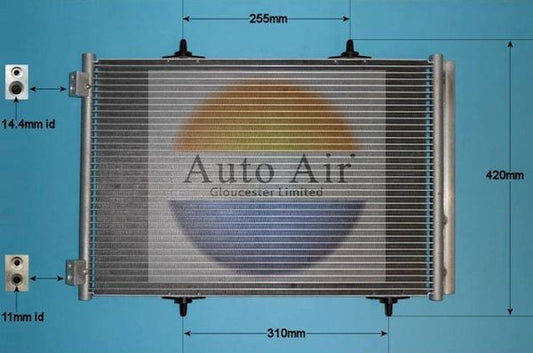 AUTO AIR 16-1339 Air Conditioning Condenser Fits Citroen DS Peugeot Vauxhall