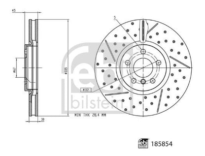 2x Front Brake Discs Braking Febi Bilstein 185854 Fits Mini Clubman Countryman