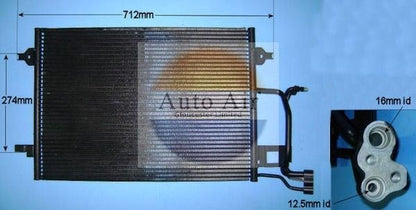 AUTO AIR 16-9562 Air Condenser A/C Air Conditioning Fits Audi A4 A6 VW Passat