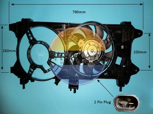 AUTO AIR 05-1348 Radiator Fan Electric Motor Centre Cooling Fits Fiat Doblo