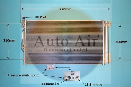 AUTO AIR 16-2067 Air Condenser A/C Air Conditioning Fits Mercedes-Benz SLK
