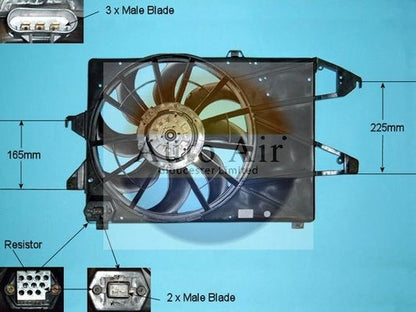 AUTO AIR 05-1133 Radiator Fan Electric Motor Centre Cooling Fits Ford Mondeo
