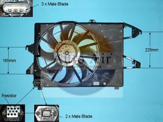 AUTO AIR 05-1133 Radiator Fan Electric Motor Centre Cooling Fits Ford Mondeo