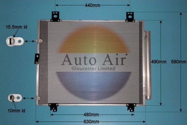 AUTO AIR 16-2063 Air Conditioning Condenser A/C Air Con Fits Toyota Hiace