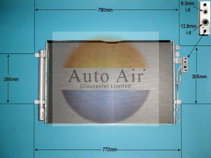 AUTO AIR 16-9968 Air Conditioning Condenser A/C Air Con Fits Kia Sorento