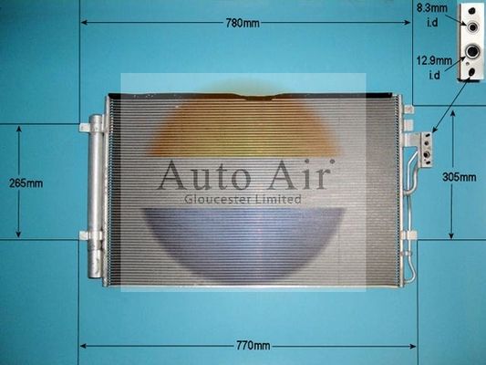 AUTO AIR 16-9968 Air Conditioning Condenser A/C Air Con Fits Kia Sorento