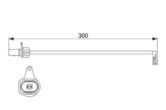 BOSCH 1987474505 Brake Pad Wear Warning Contact Front 300mm Length Fits Audi